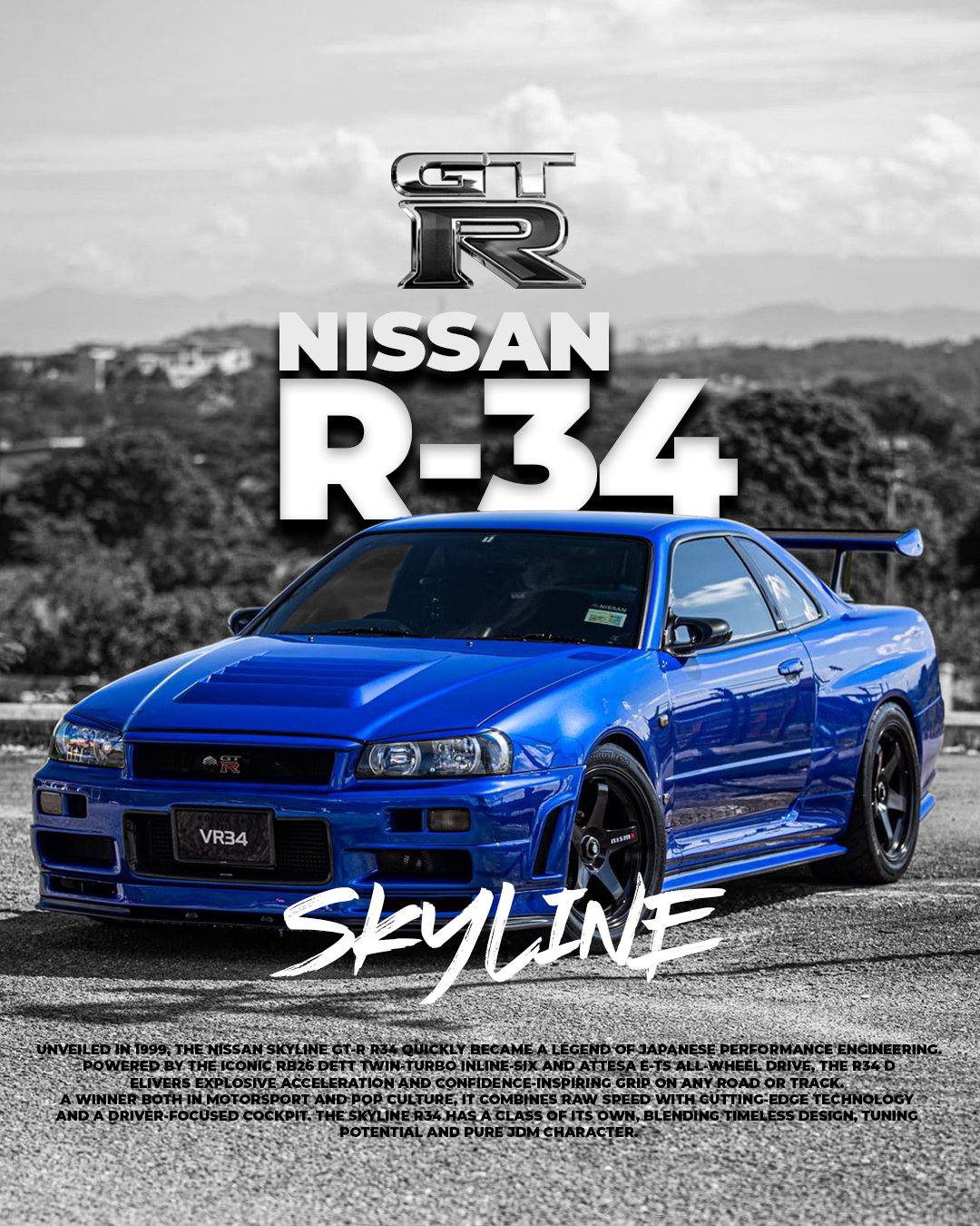 Nissan Skyline R34 poster